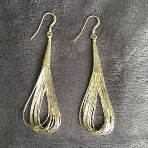 Navajo 10 strand Liquid Silver earrings
